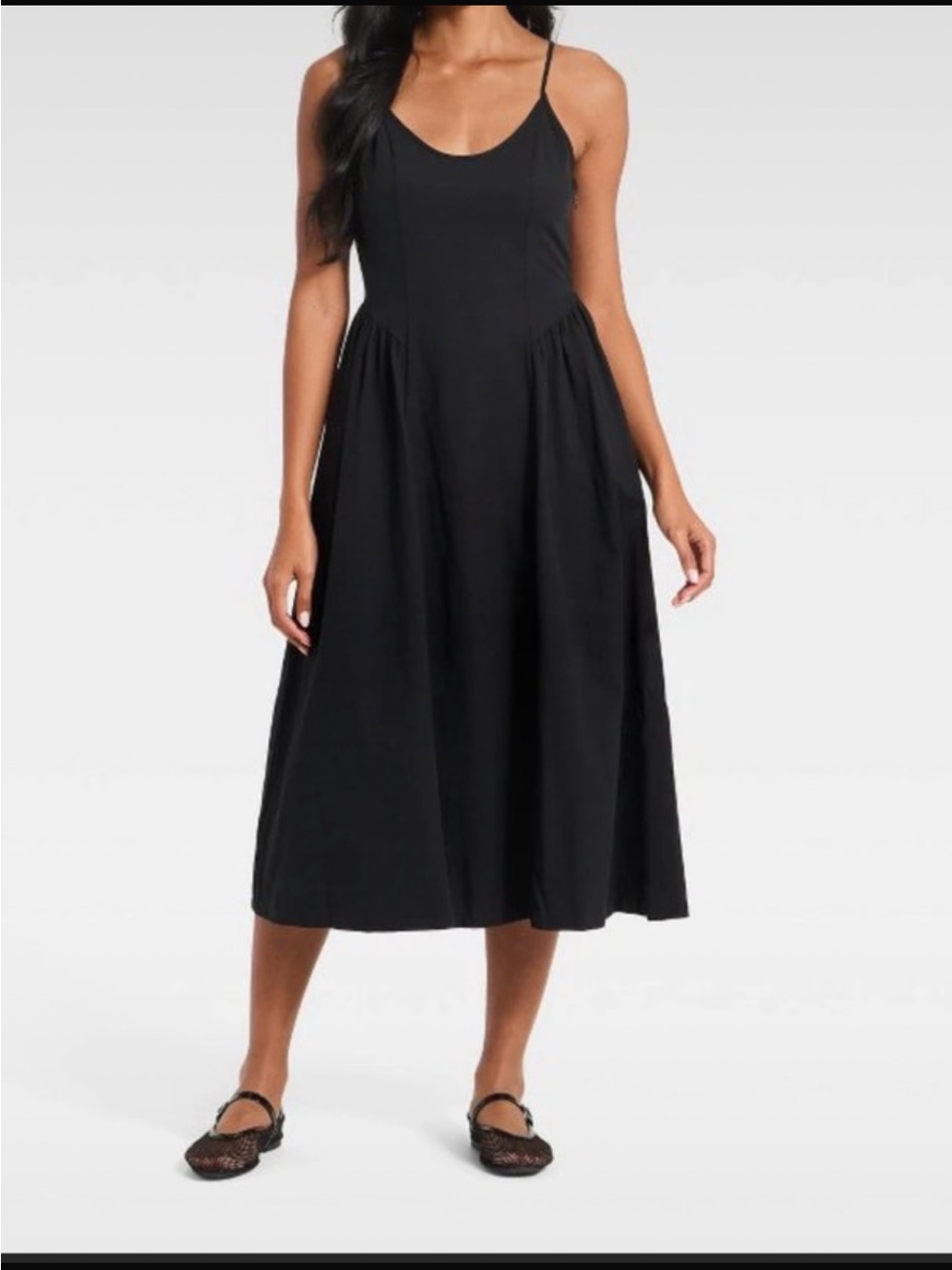 a new day Black Spaghetti-Strap Midi Dress